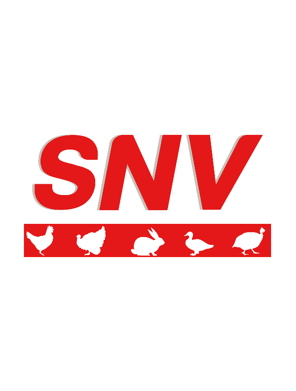 logo SNV rouge et blanc avec picto volailles et lapins