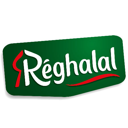 Logo fond vert avec Réghalal en ecriture blanche