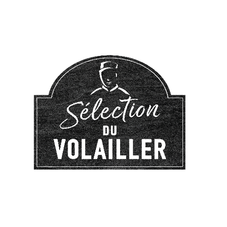 logo sélection du volailler sur une ardoise marron